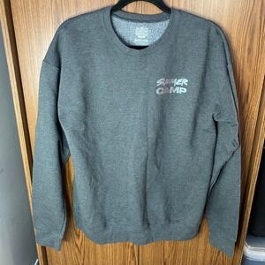 Sunday Cool Sweatshirt Women Medium Gray Summer Camp Graphic Fleece Pullover